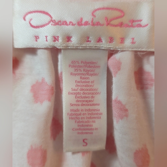 Oscar de la Renta Pink Polka Dot Ruffle Nightgown|Luxury Sleepwear|Night Top S - Picture 6 of 8